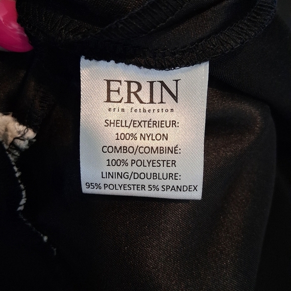 ERIN by Erin Fetherston Black  and Cream Floral Midi Dress Size 8 - Picture 11 of 11